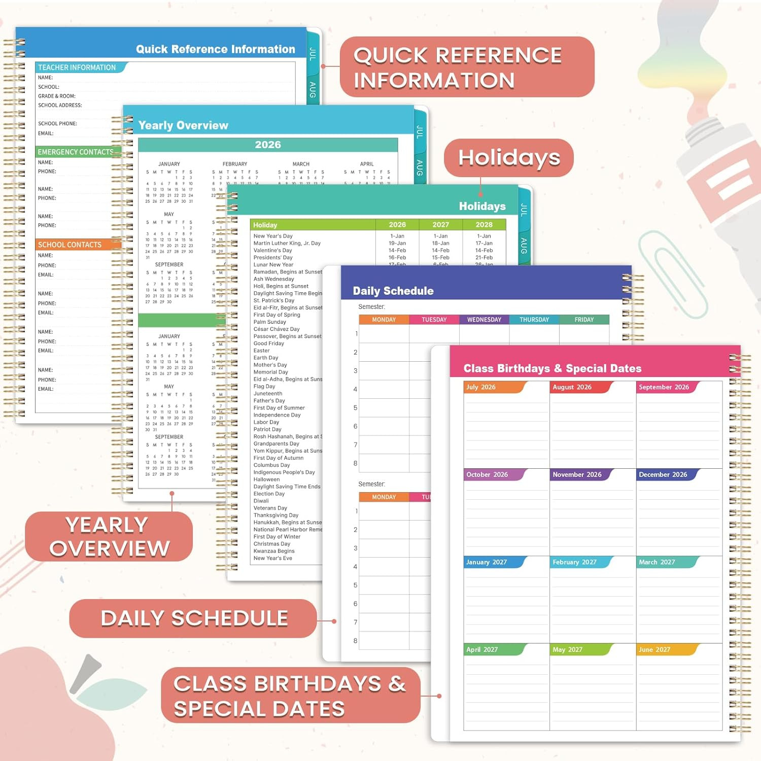 Teacher Planner 2026-2027 – Teacher Lesson Planners 2026-2027 from July 2026