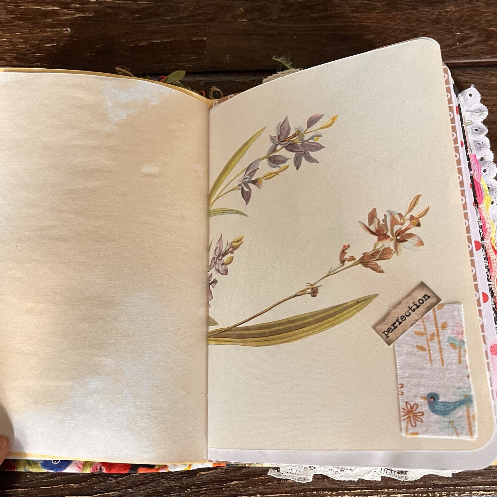Bird Themed Junk Journal 3 Signatures Softcover Decorated Floral Colorful