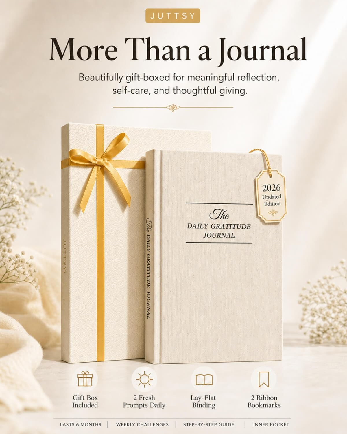 The Daily Gratitude Journal 2026 – Guided Practice Original Linen
