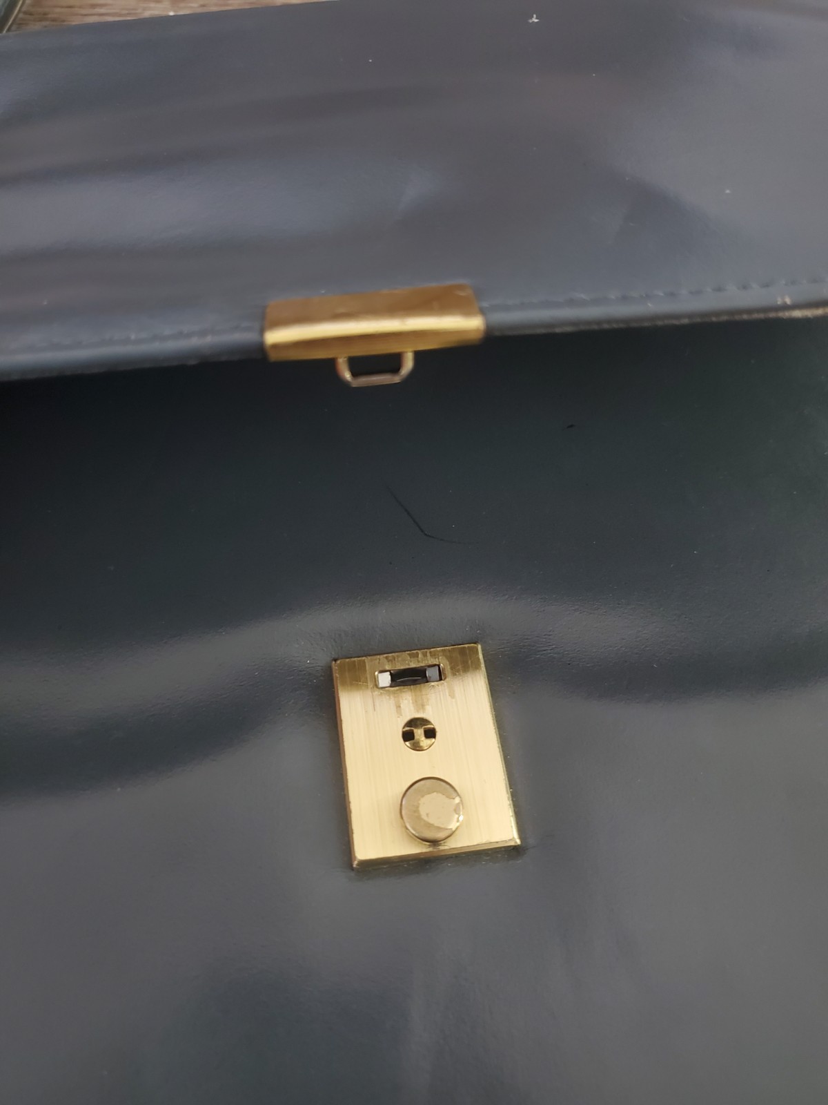 Vintage Genuine Leather 7 Ring Locking Binder Business Planner Gray 50s 60s 70s