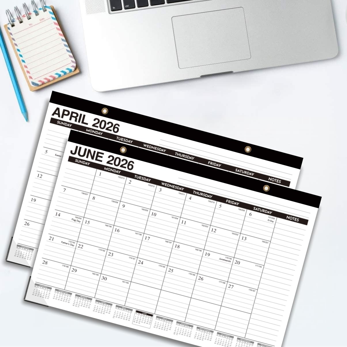Desk Calendar 2026-2027 – 18 Months Wall Jan Black(Jan 2026-Jun 2027)