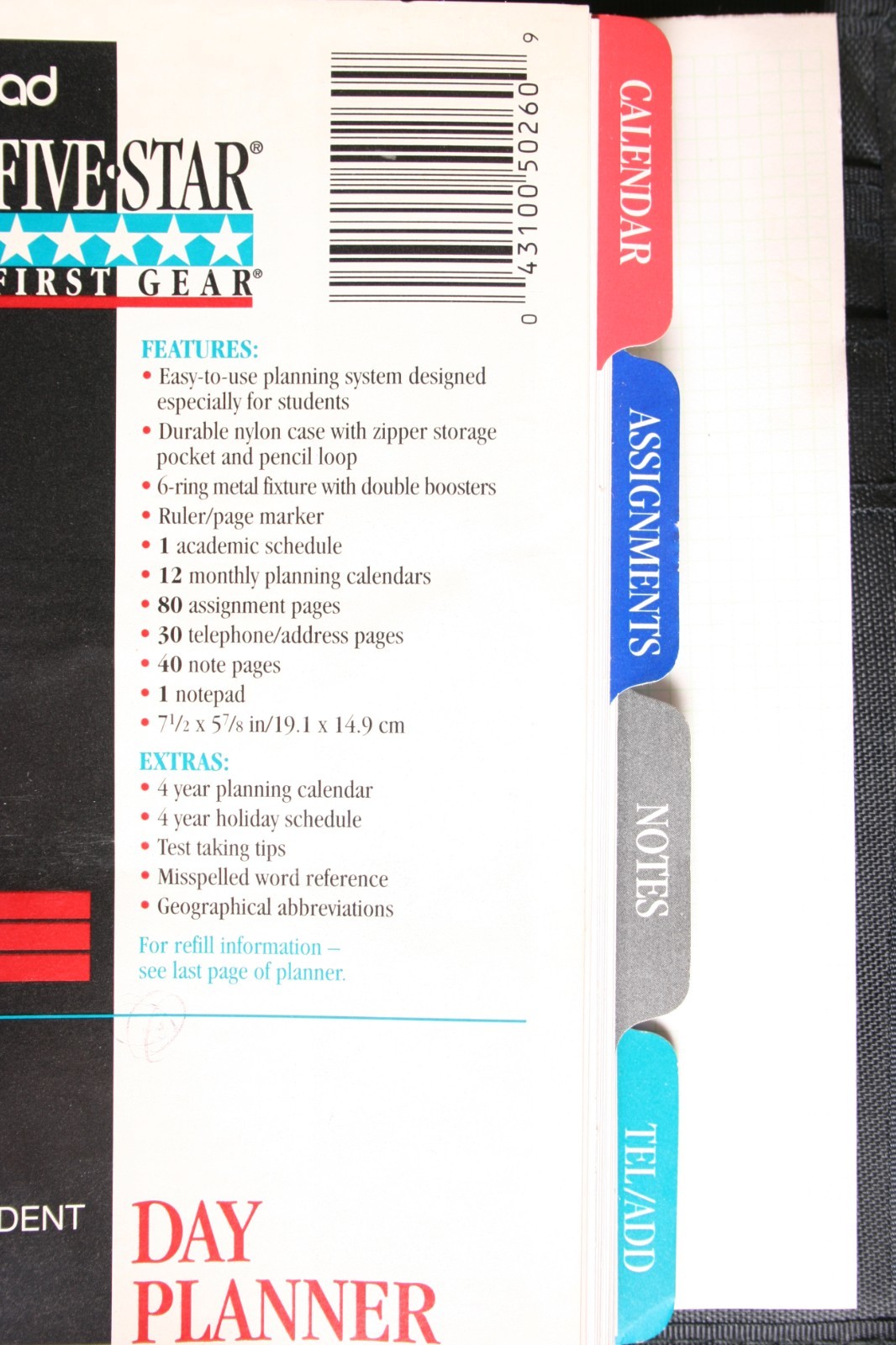 Vintage MEAD Five-Star ‘Student Day Planner’ Small Binder Assignment Organizer