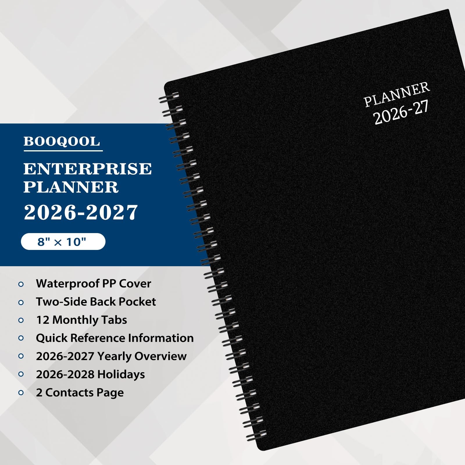Academic Planner 2026 2027 Monthly Weekly Calendar Organizer 8×10 Spiral Bound