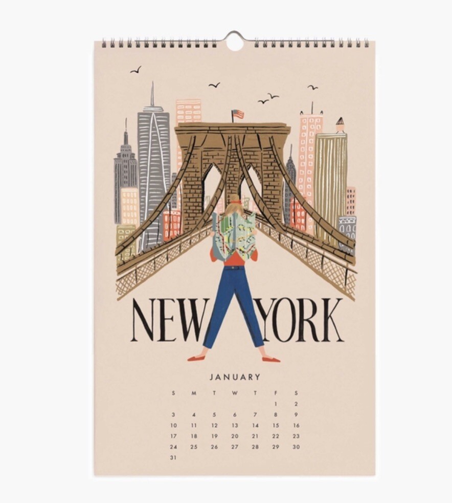 Anthropologie Rifle Paper Explore the World 2021 Calendar 12 PRINTS Travel 17×11