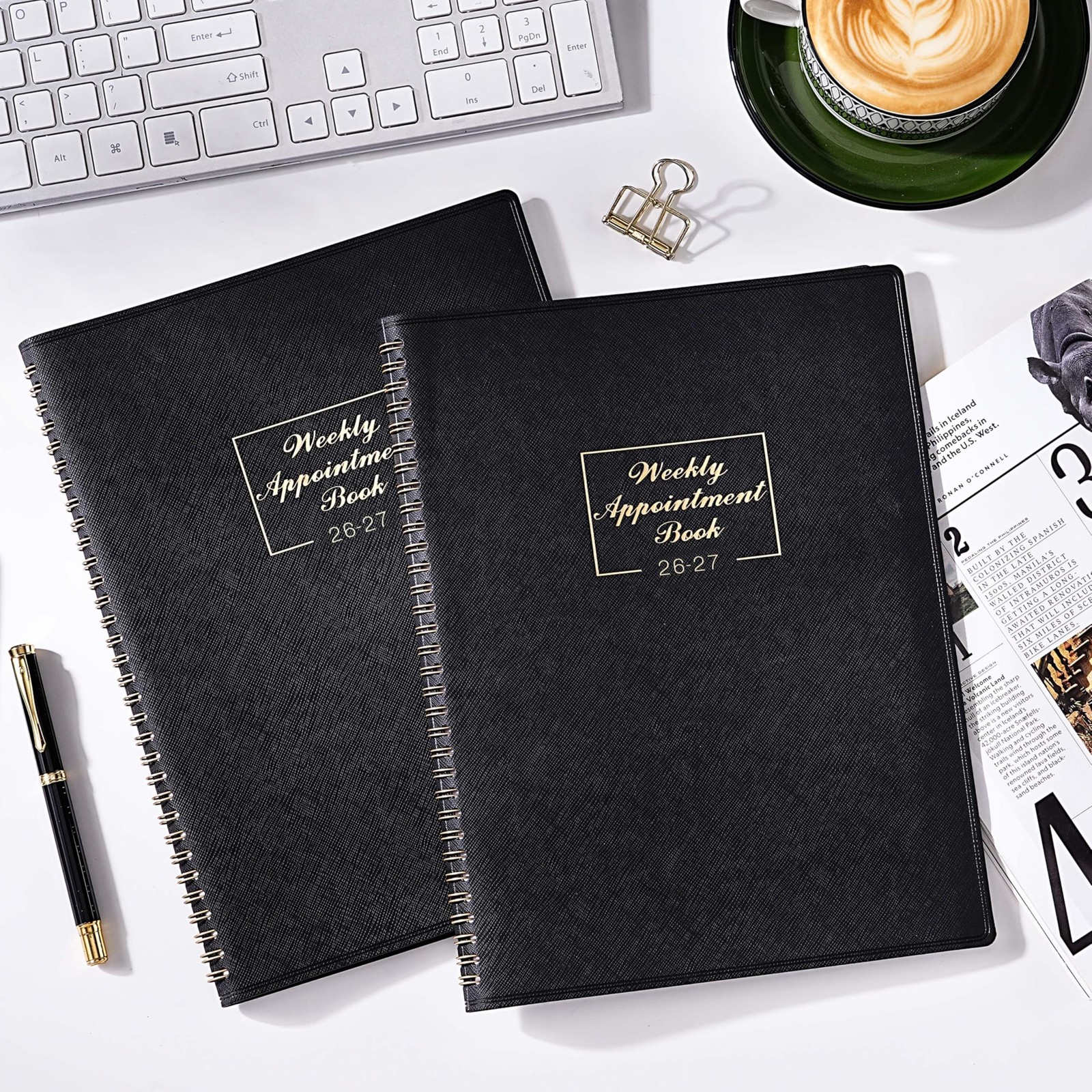 2026-2027 Weekly Appointment Book – Daily Hourly Planner 8.4″ x 10.6″, Black