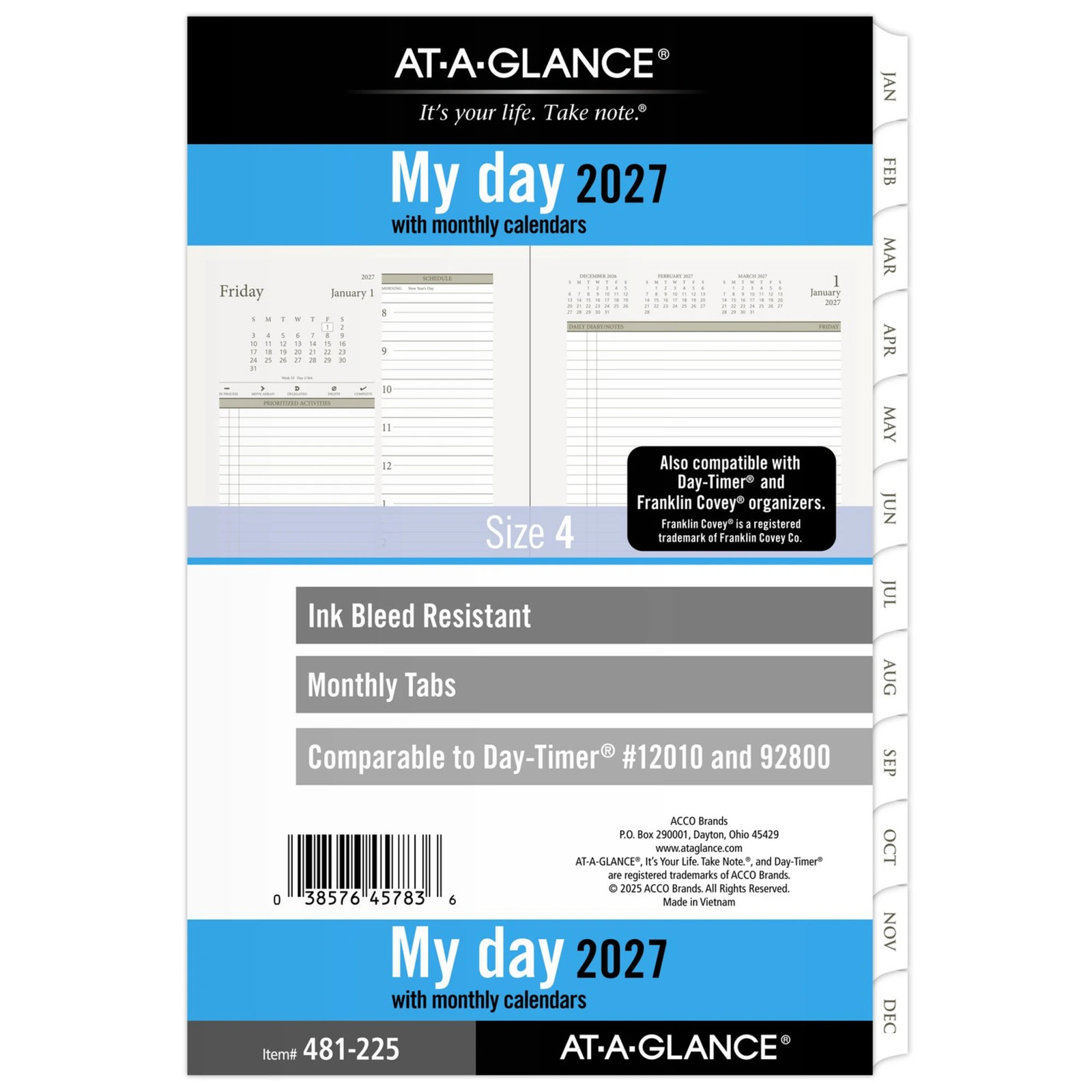 AT-A-GLANCE 2027 Daily Planner Two Page Per Day Refill, Loose-Leaf