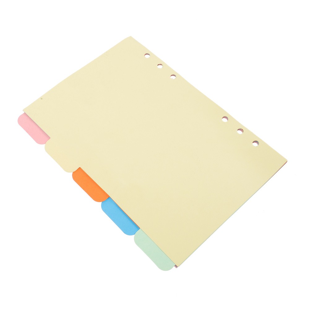 Index Paper Loose Leaf Book Plastic Binder Dividers Notebook Tabs