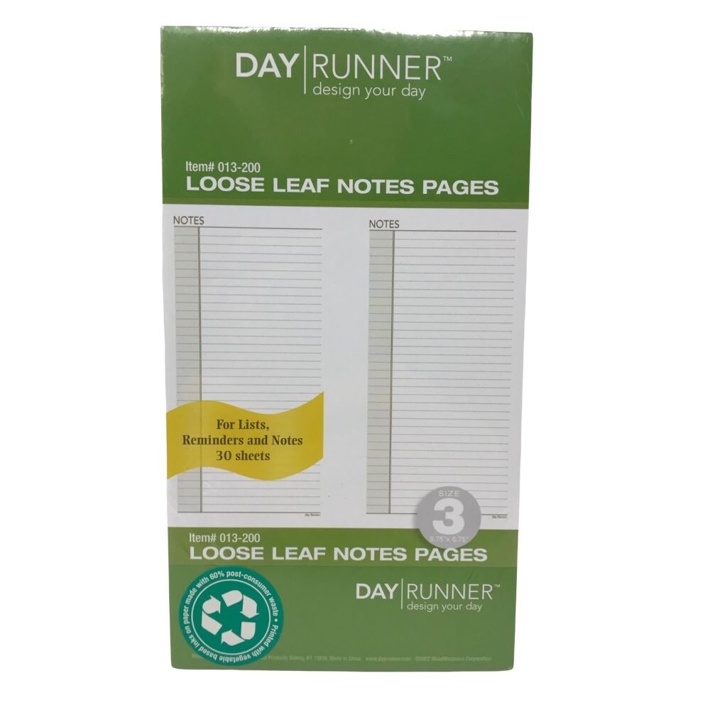 Day Runner Undated Planner Notes Refill 3.75″x6.75″