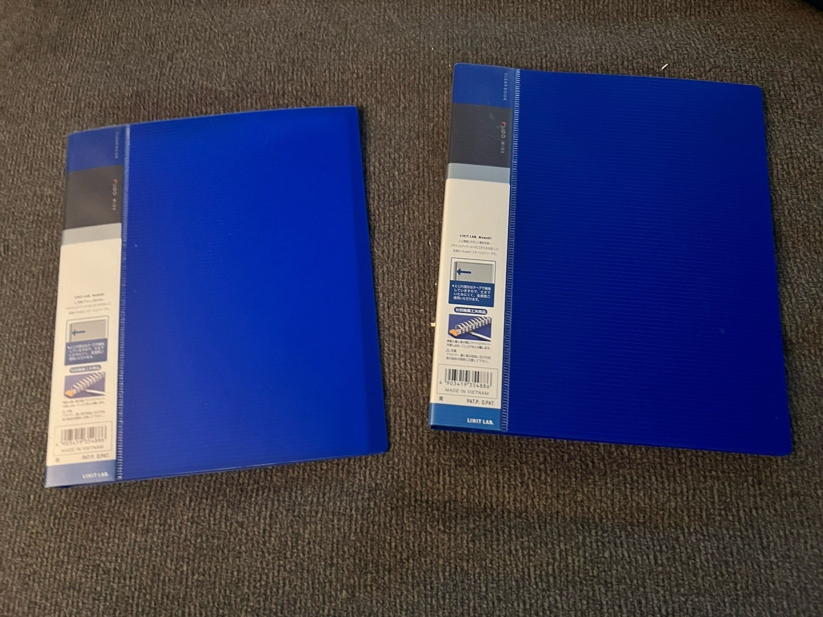 LIHIT LAB Avanti Refillable Clear Book Binders Blue A4 30-Hole Lot of 2 Japan