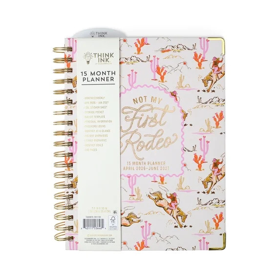 15 Month Weekly Twin Wire Planner, 7.5″ x 10″ Not My First Rodeo 04/26-06/27
