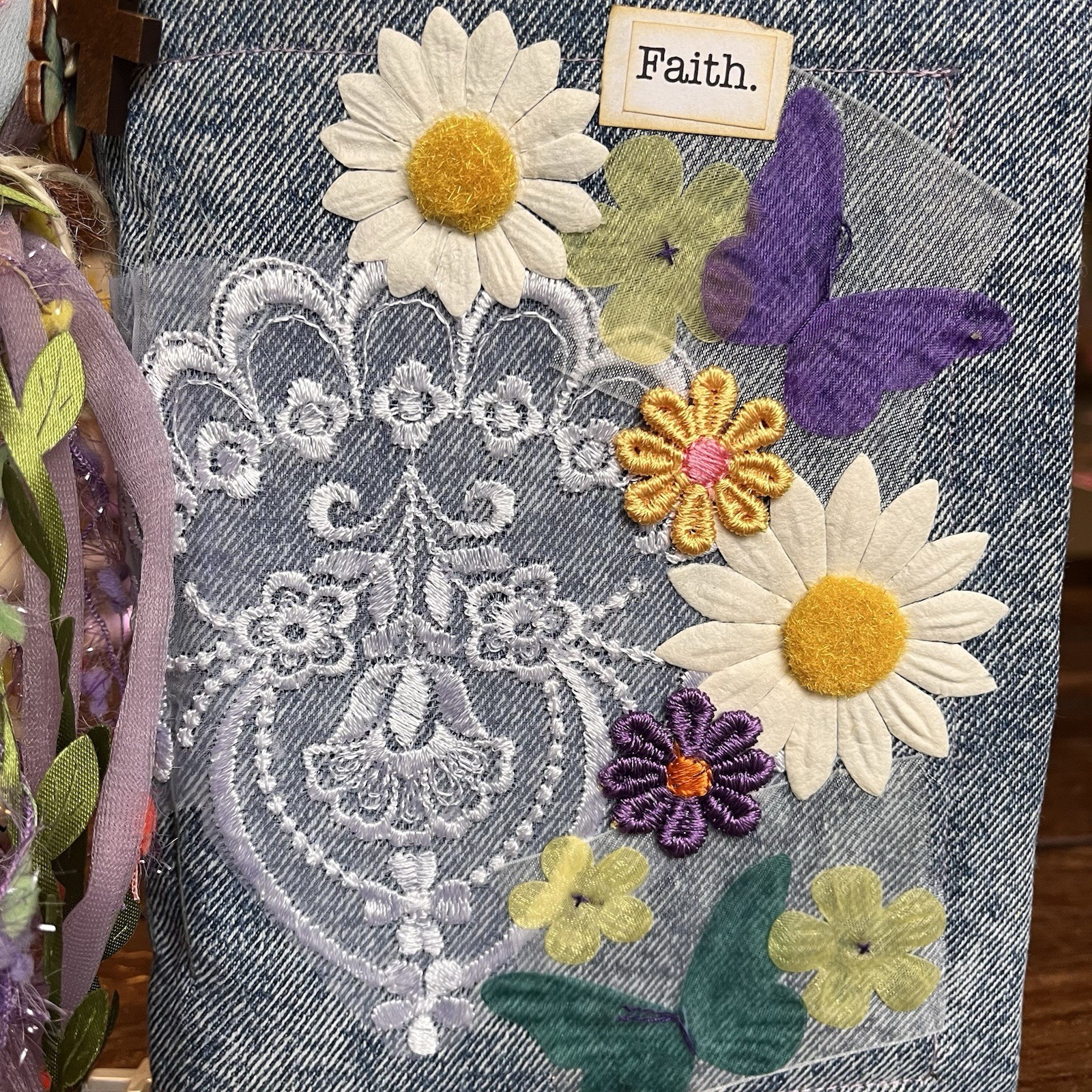 Junk Journal Floral Faith Christian Boho Denim Cottage Core 3 Sig Softcover