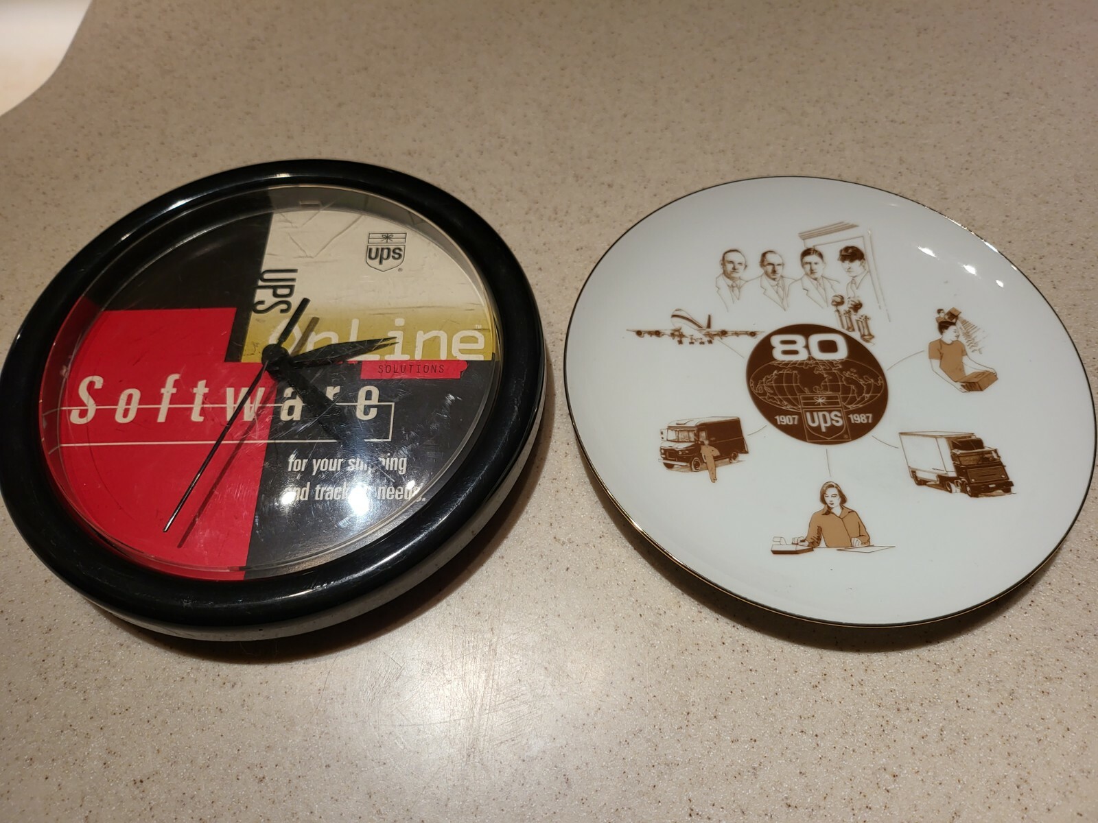 UNITED PARCEL SERVICE Clock and Plate