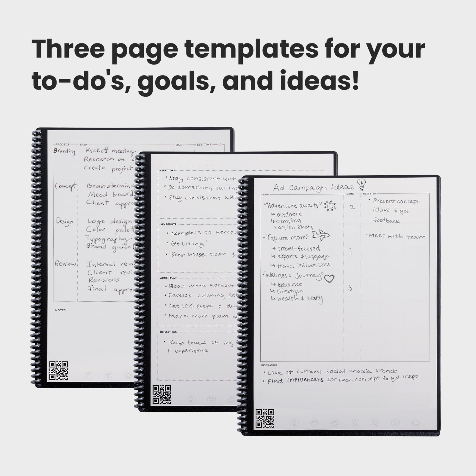 Reusable Undated Productivity Planner – 8.5×11 Letter Size, Goals, Calendar, To-
