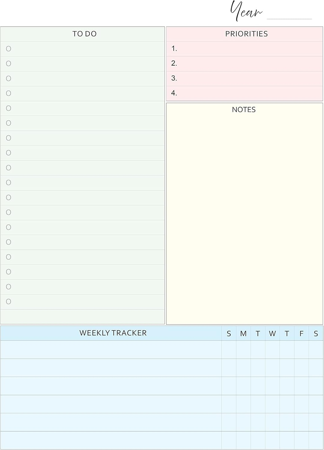 Weekly Planner Inserts – Undated Weekly Calendar Planner Refills for 11-Disc Let