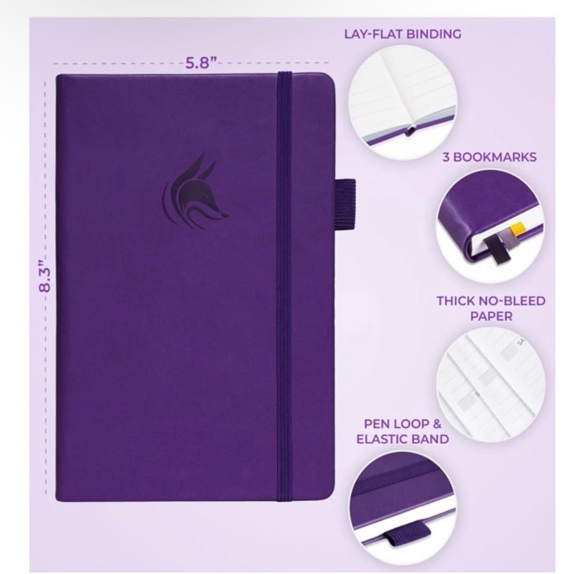 Clever Fox | Dated Hourly Weekly Planner 2026 | A5 5.8”x8.3” | Purple | SEALED