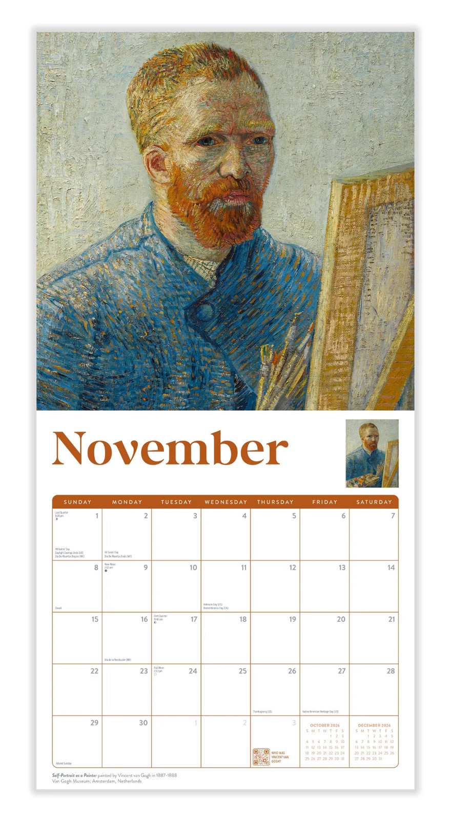 Van Gogh Calendar 2026 | 12″ x 24″ 12 Month Calendar | Marble City Press