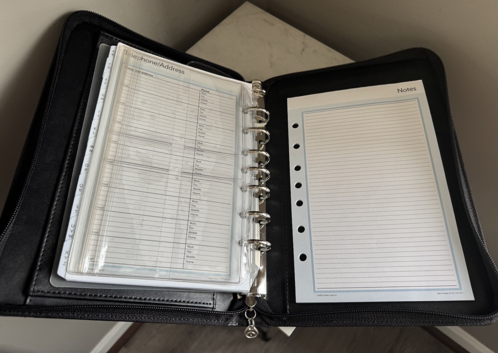 VTG Y2K Franklin Covey 365 Black Planner Zip Around 7 Ring Binder 10.5×8 🔥🔥