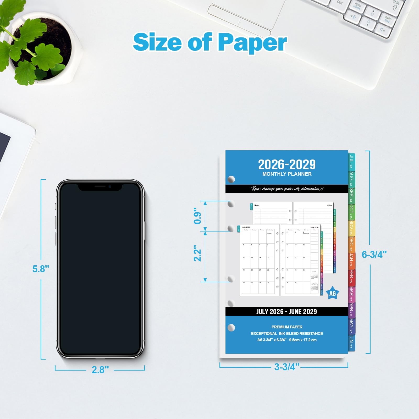 2026-2029 Monthly Planner Refills: 36 Months A6 Planner Inserts for 6-Ring Bi…