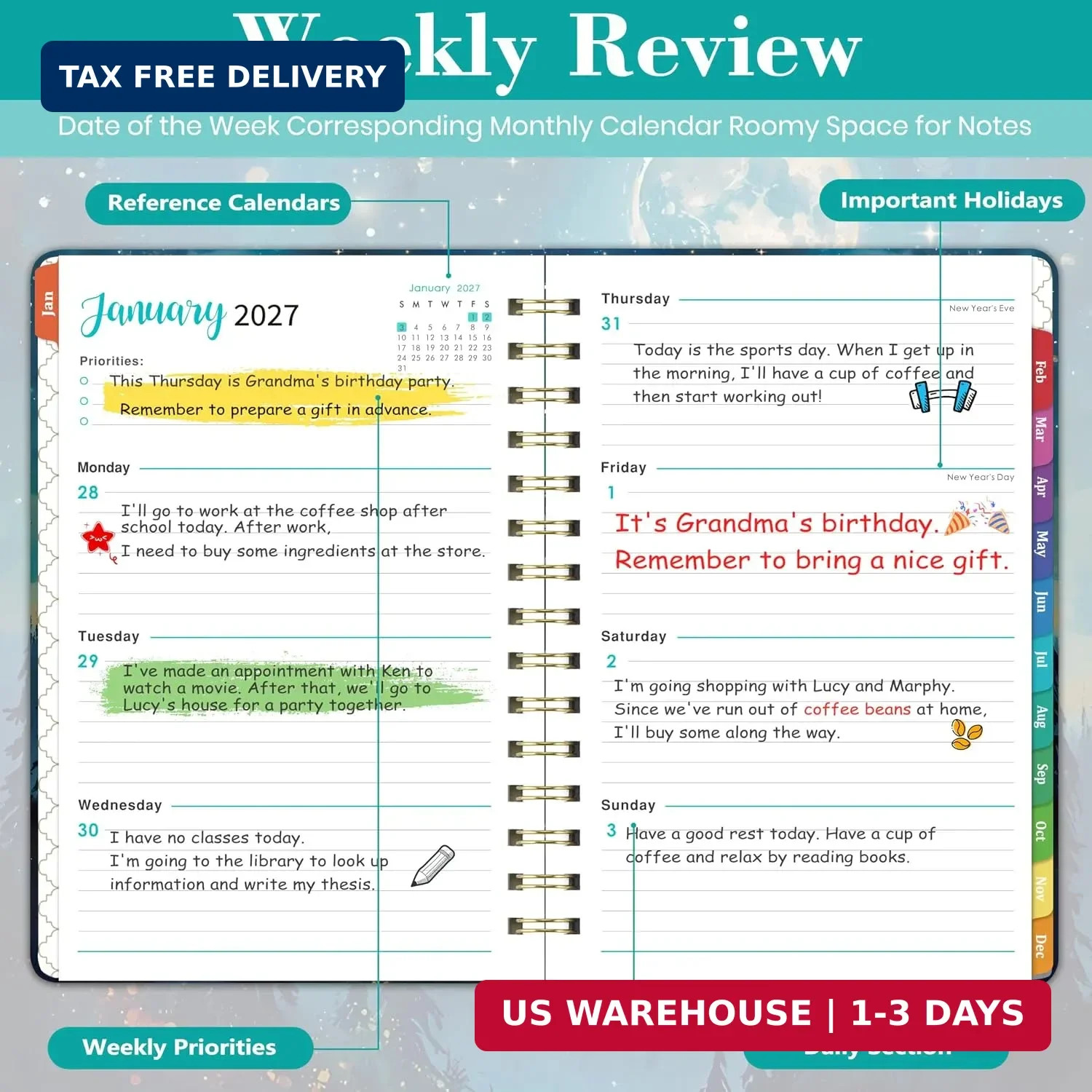 2027 Planner – 2027 Planner Weekly and Monthly, JAN 2027 – DEC 2027, 6.5″ x 8.5″