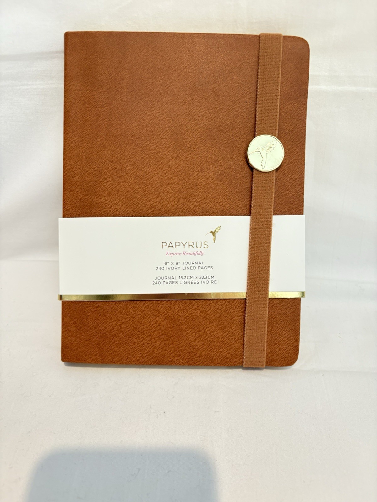 PAPYRUS Brown Ruled Gilded Notebook Journal 240 Pages Ivory Lined 6 x 8 GIFT
