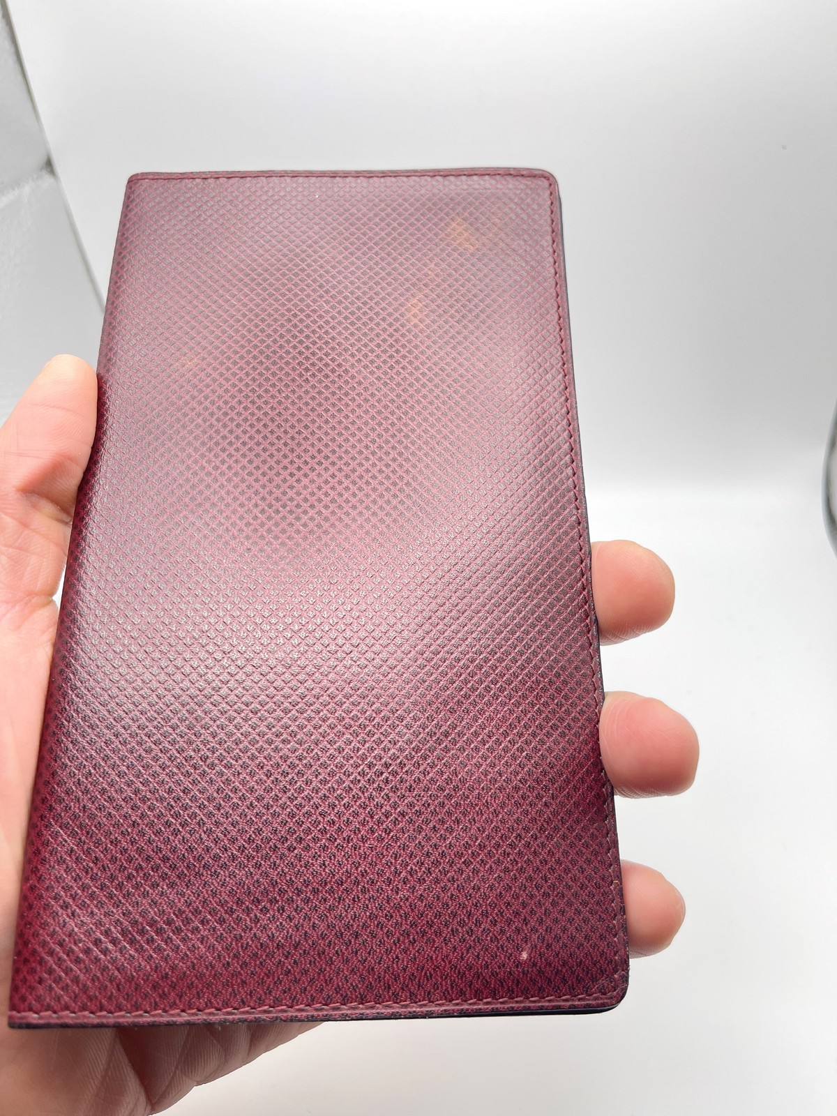 Vintage Bottega Veneta Leather Address Book Made in Italy Organizer Burgundy Red
