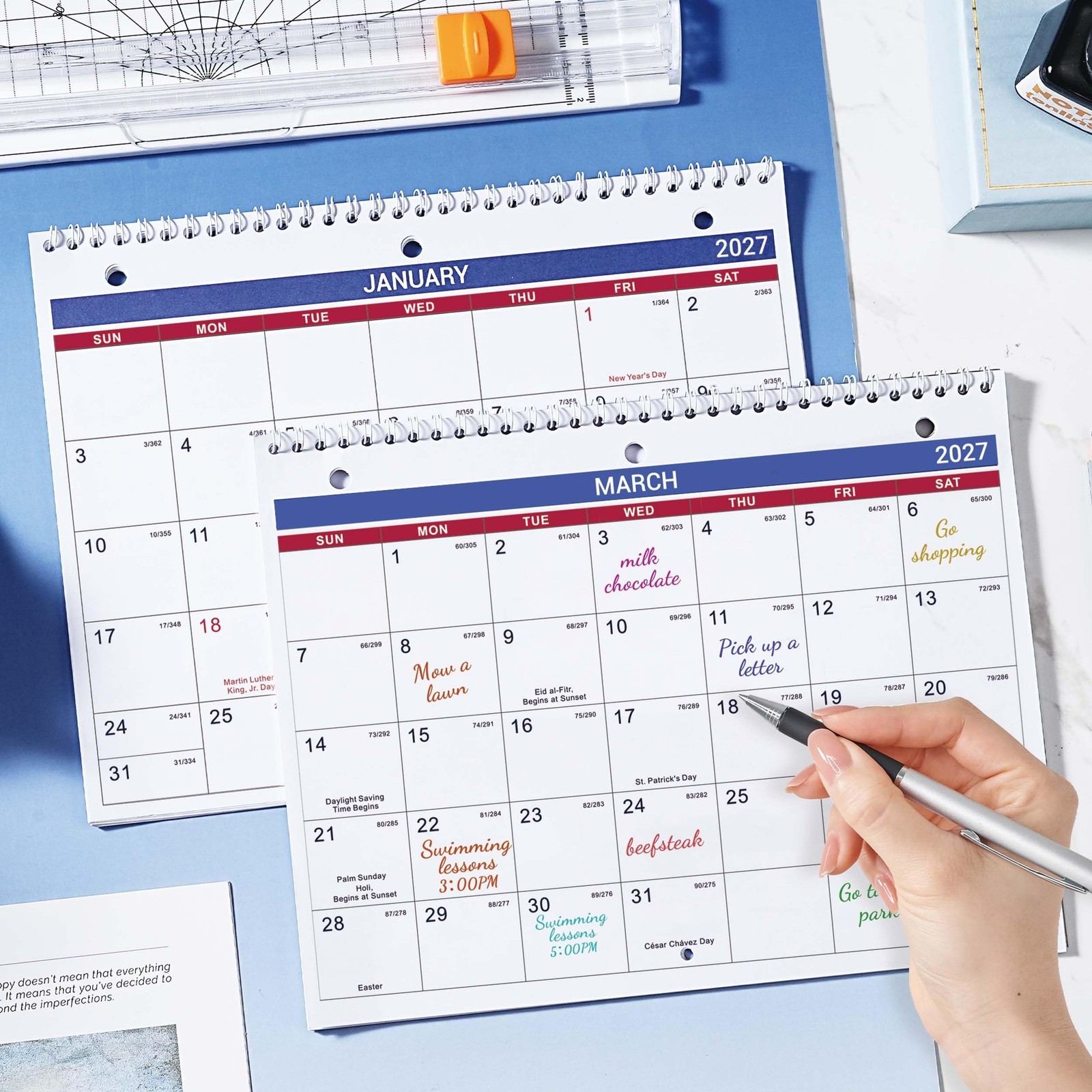 Calendar 2026-2027 – Wall Calendar 2026-2027, JUL. 2026 – DEC. 2027, 8.5″ x 1…