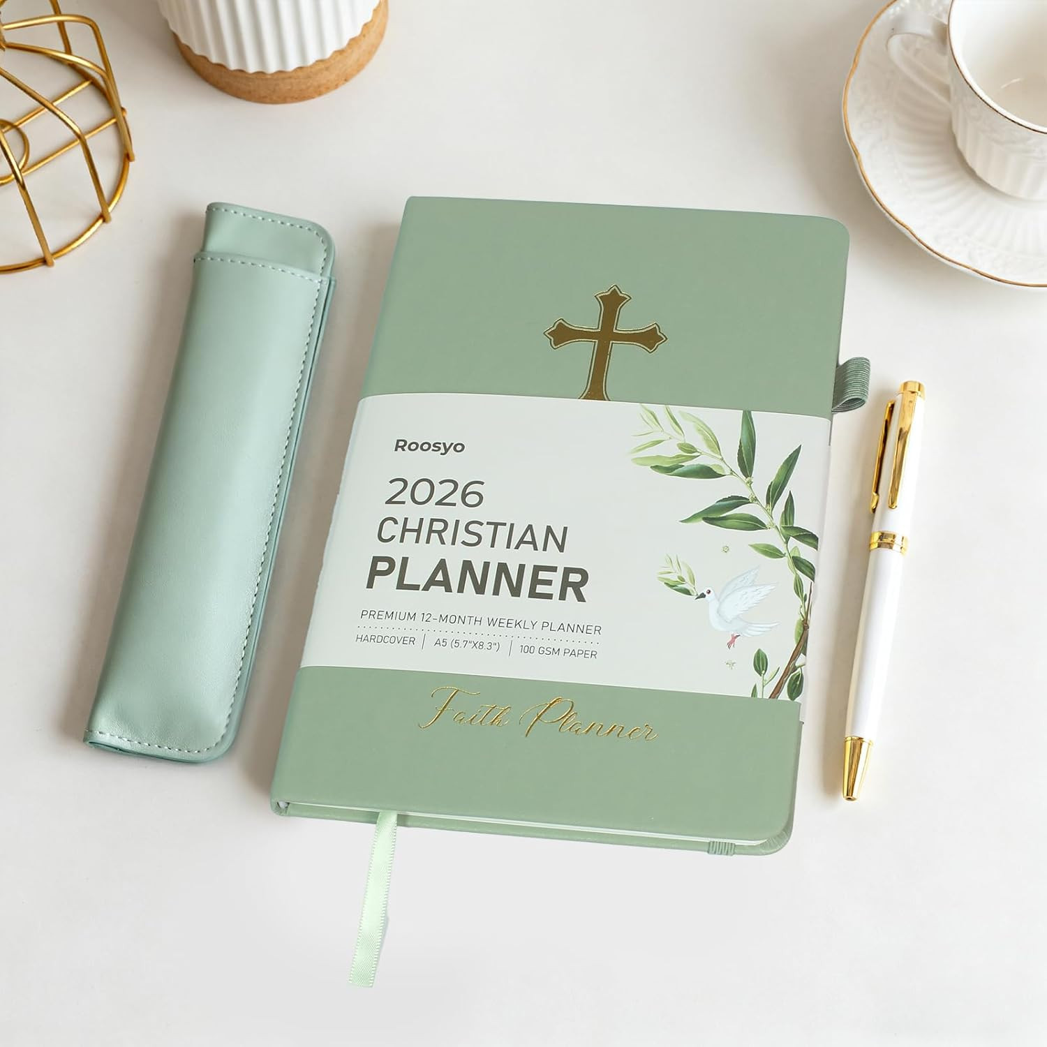 2026 Christian Planner for Women & Man – 5.7″X8.3″ 12-Month Hardcover Bible J…