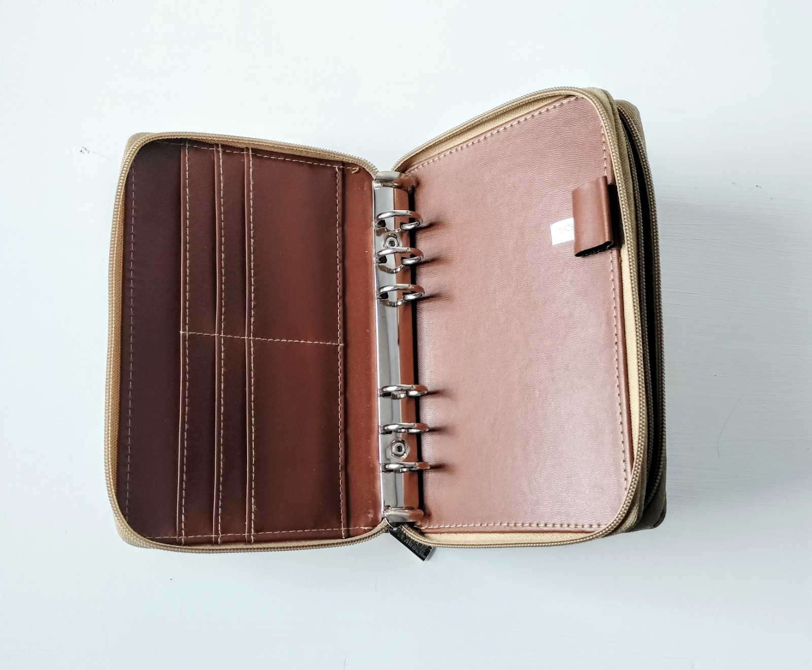 Vnt. Double Compartment 6 Ring Day Planner, Wallet Zipper Closer 8″ x 5″ x 2″
