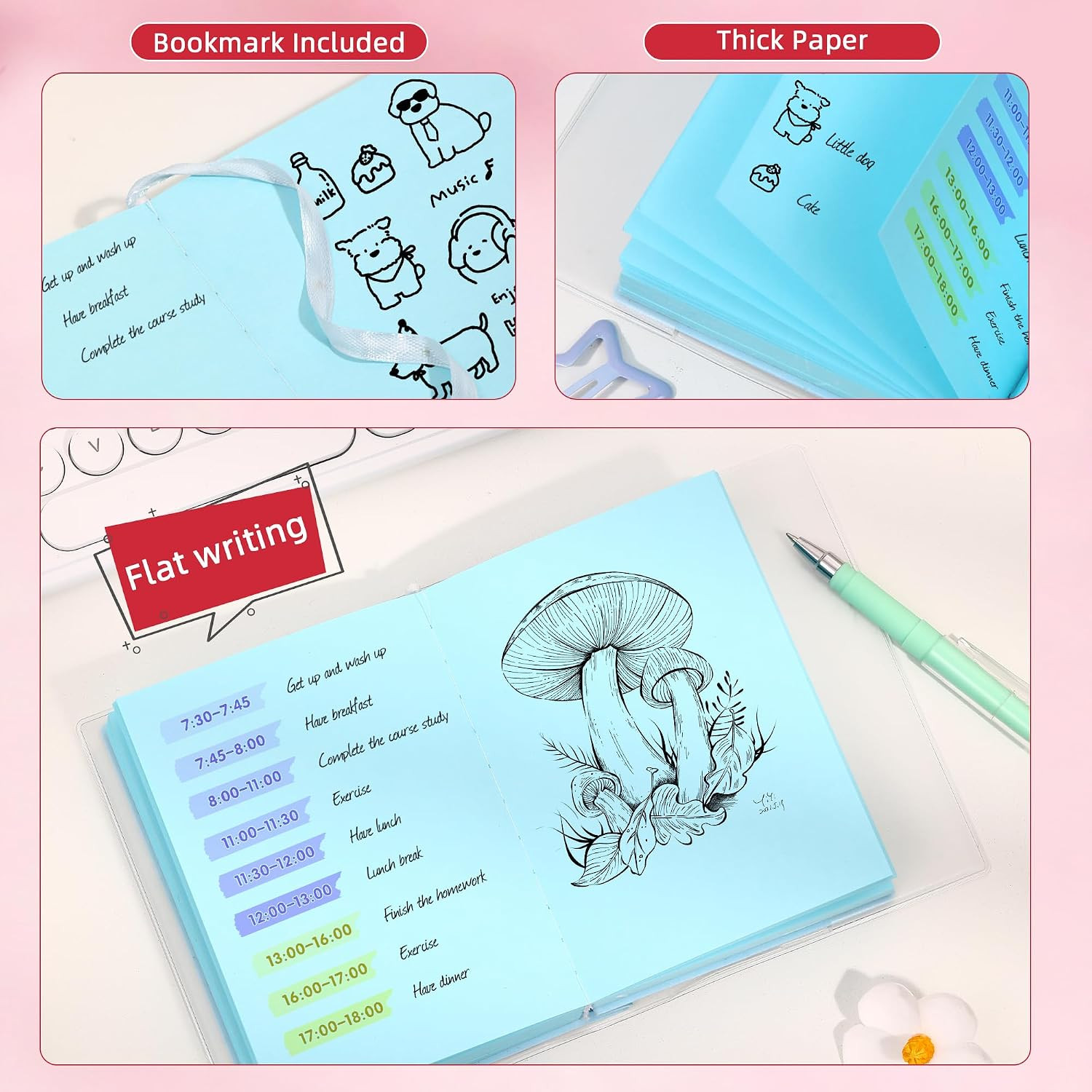 Thick Blank Fruit Journal Notebook with Waterproof Cover,Small 400 Color Pages