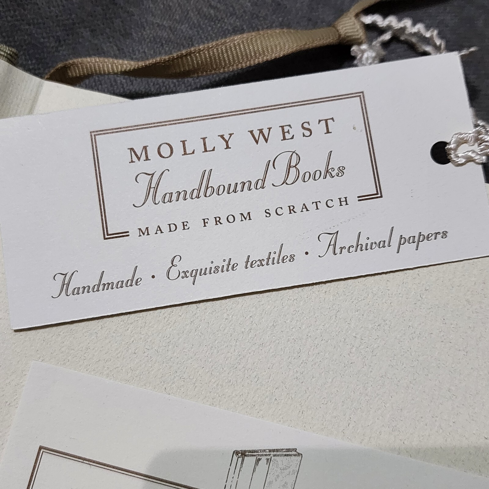Molly West Handcrafted Blank Lined Journal Hardcover 8″x5.75″ Sage Green