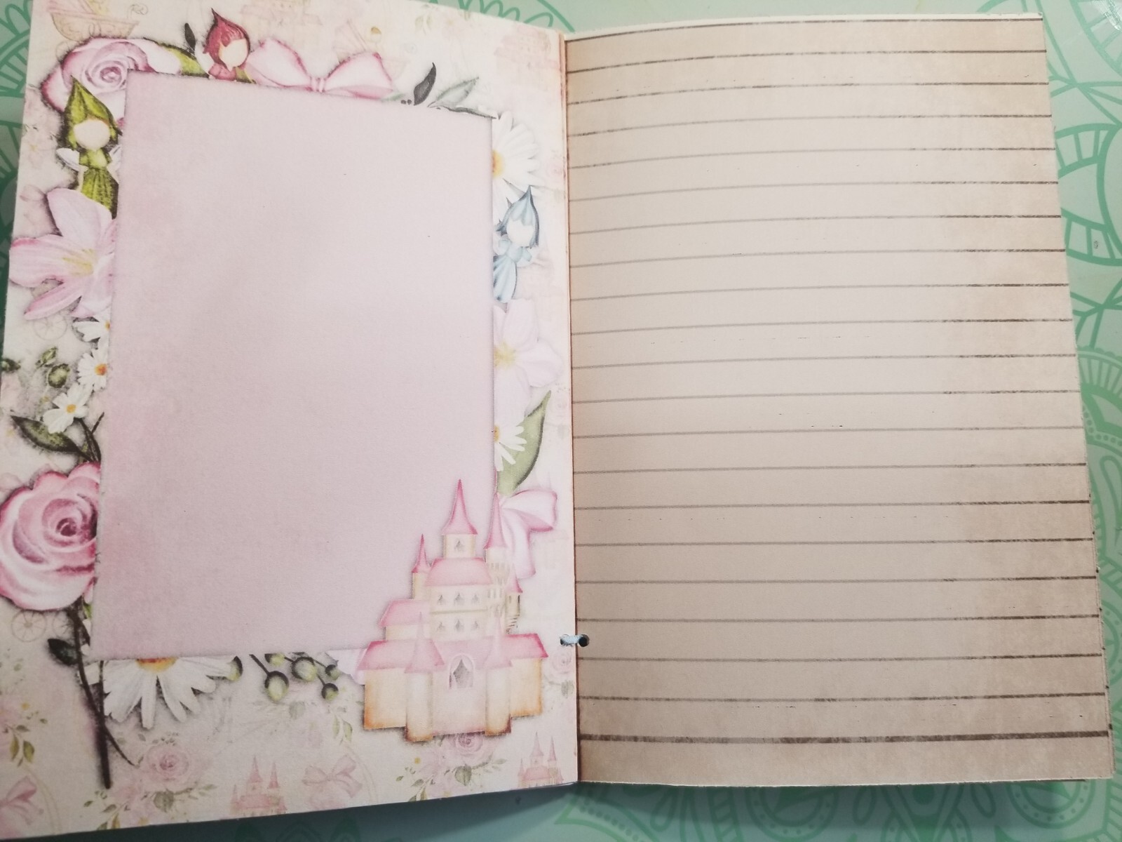 Junk Journal Blank Booklet “PRINCESS TALES” HANDMADE LG 8.5″x5.5″ 40pg