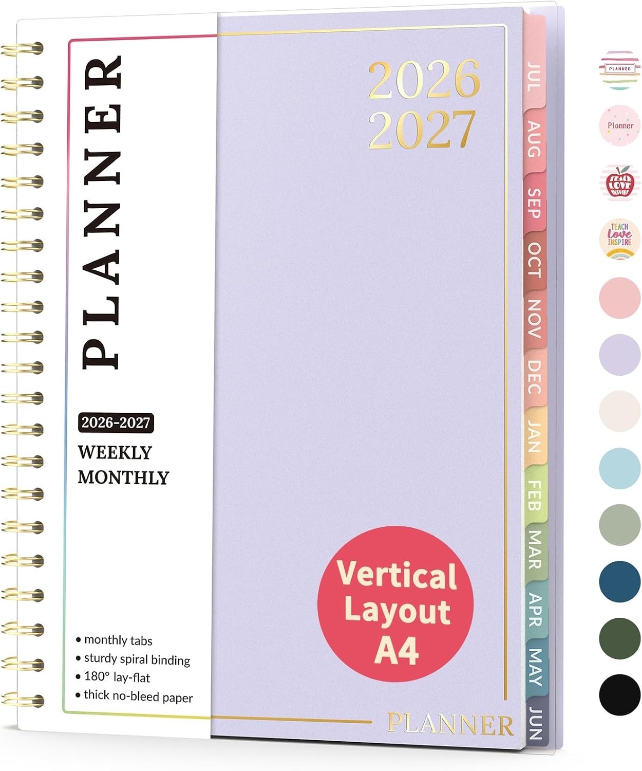 Teacher Planner 2026-2027 – 8.5×11 Academic Planner with 7 Subjects in Purple