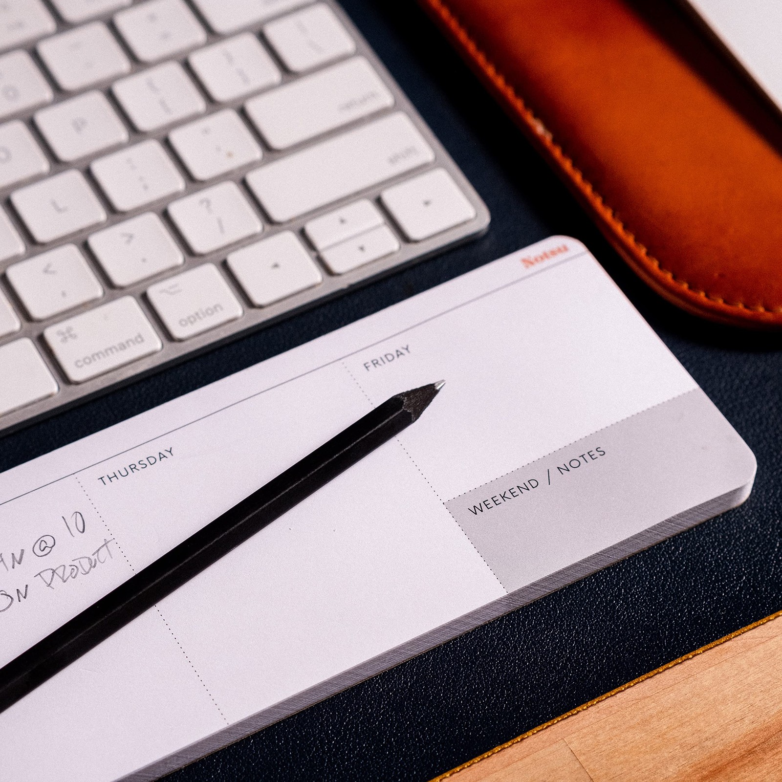 Notsu Weekly Keyboard Planner Notepad | Minimalist 12 x 3 inches, White