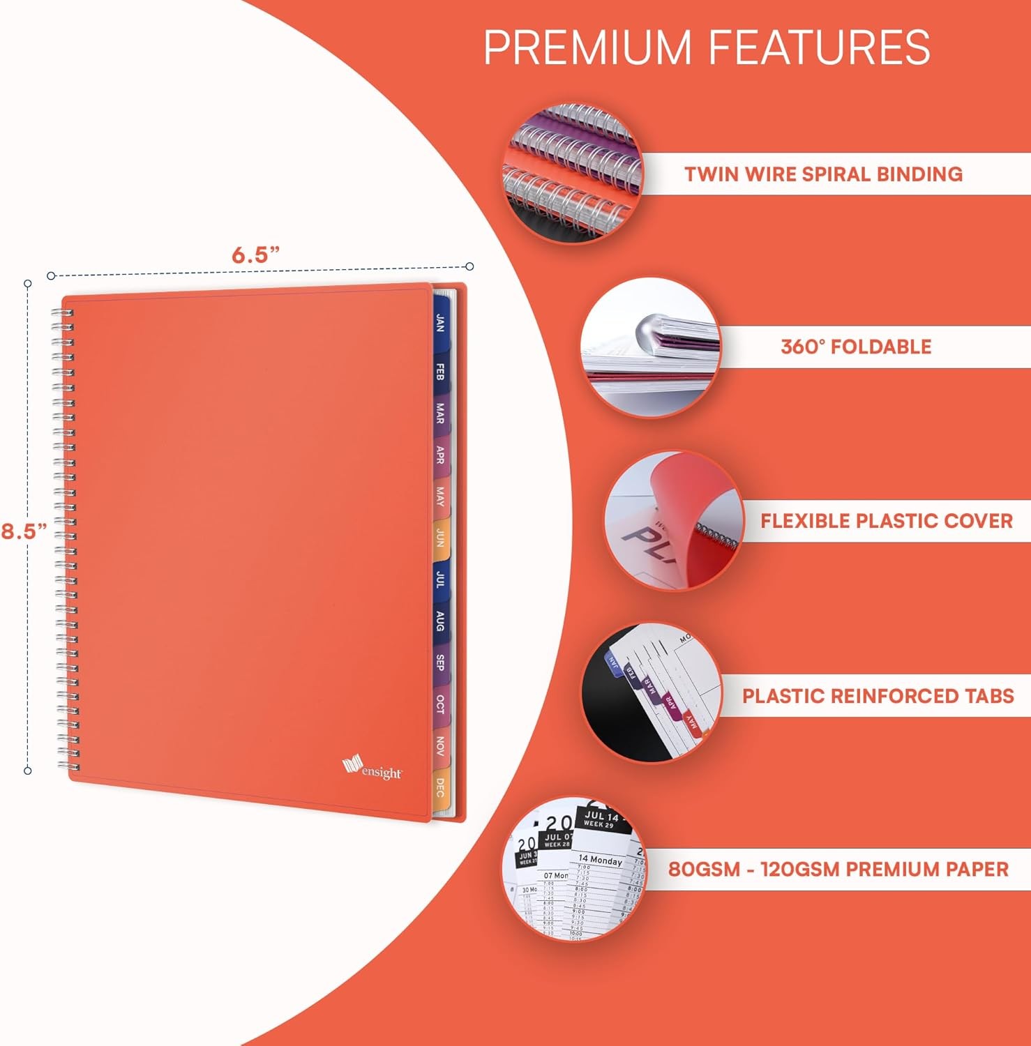 Ensight 2026 Appointment Book and Planner Ensight 6.5 x 8.5 inches Large Tabbed