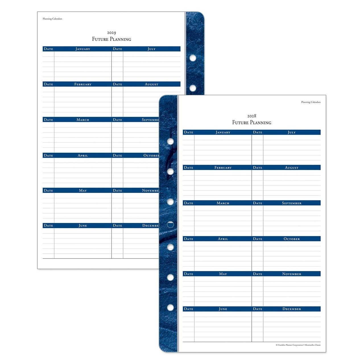 Monticello Ring-Bound Planner Refill – Two Page Per Day, Classic, Jul 2026 – Jun