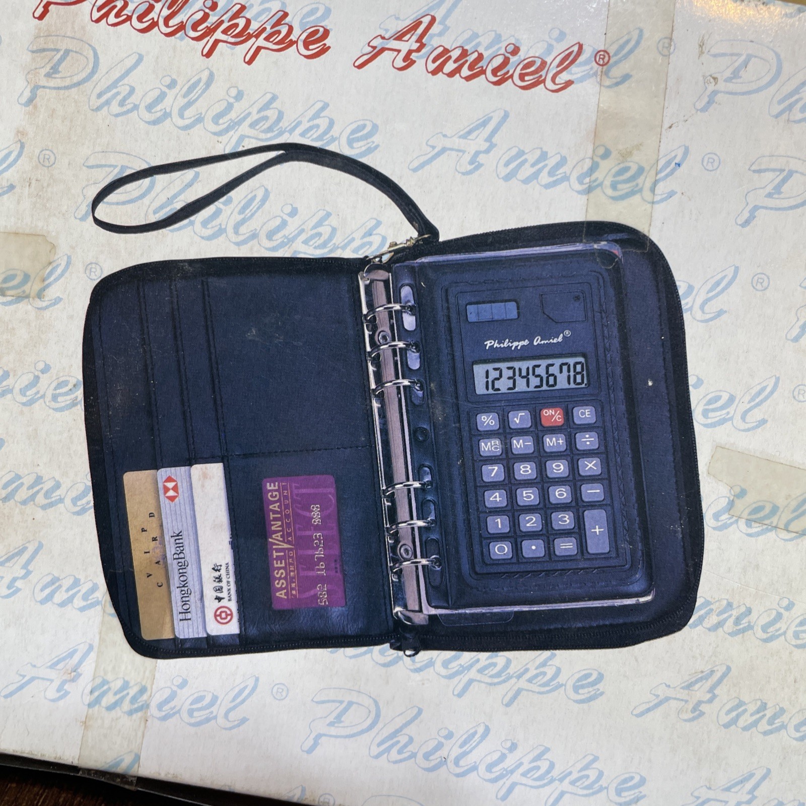 Philippe Amiel Personal Day Planner Calculator Agenda Wallet Organizer Brown.NEW