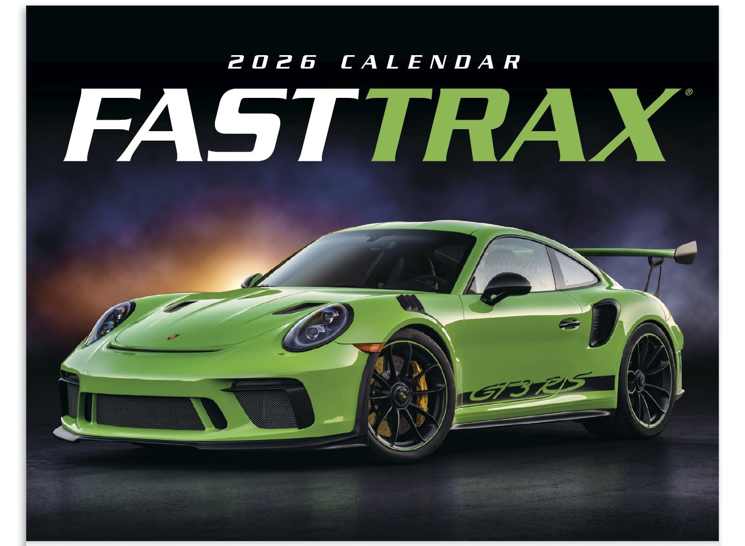 Fast Trax Super Car 2026 Hanging Wall Calendar – 19″ x 11″ (Open) MultiColor