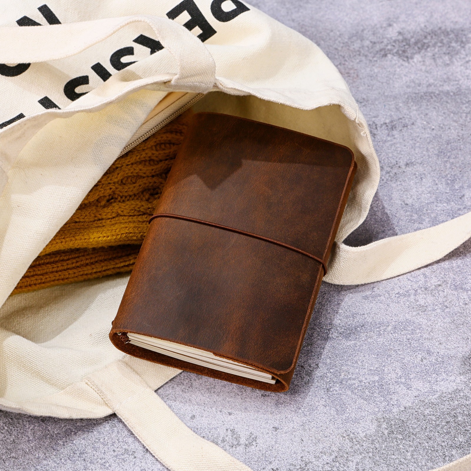 Leather Journal Cover,Custom Engraved Planner A6 A5 B5, Employee Coworker Gift