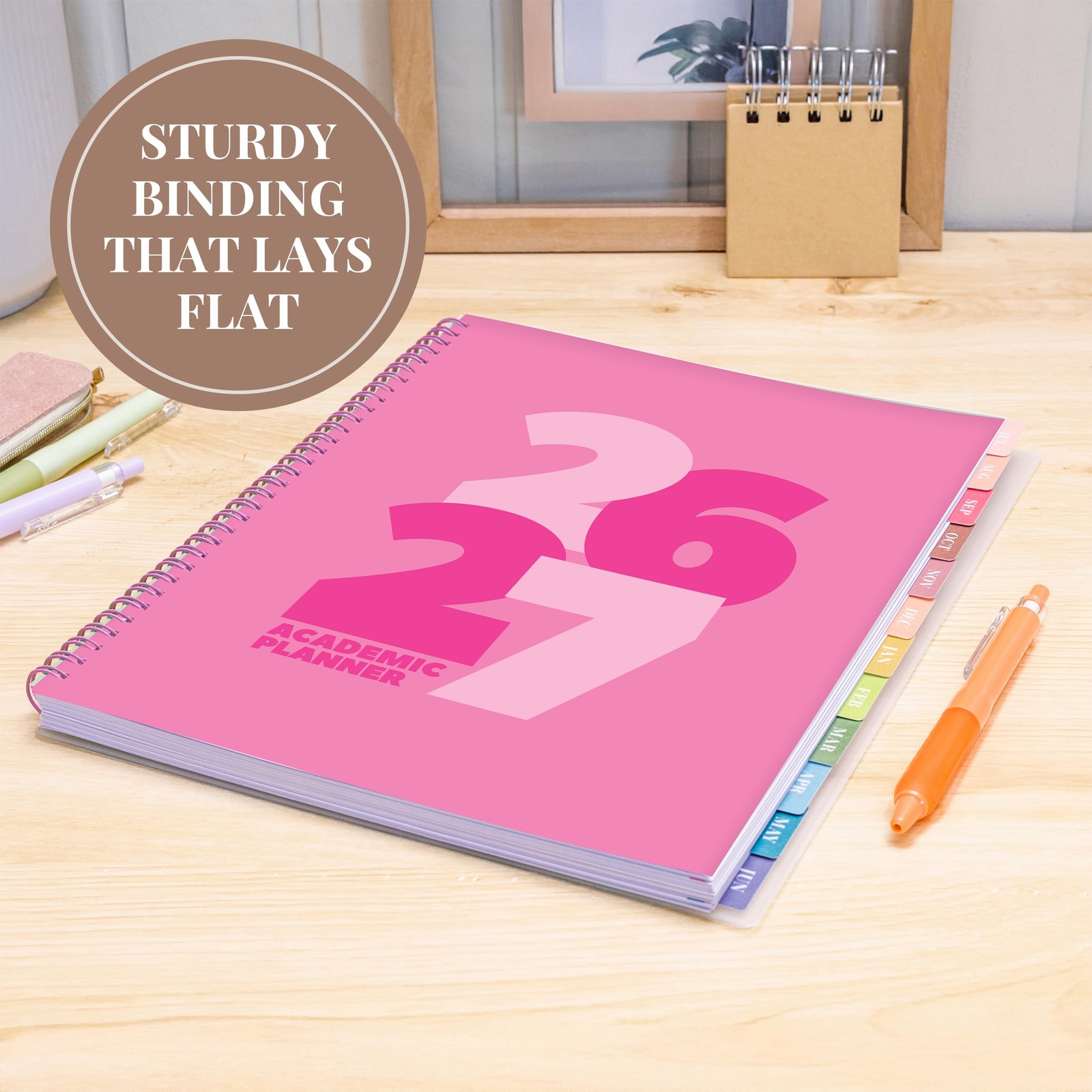 Rileys Academic Planner 2026-2027, (2026 – 2027) 8.5 x 11 Inch, Pink – Chunky