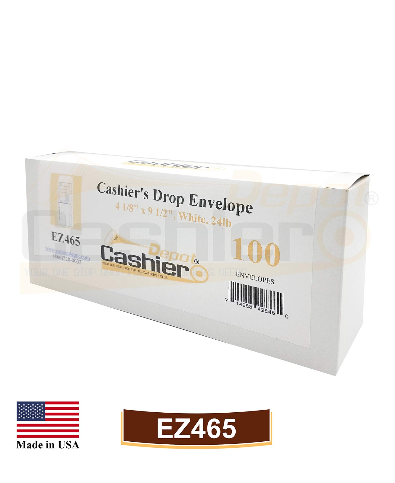 100 PCS EZ465 Cashier Drop Report Envelope 4 1/8 x 9 1/2 Inch Open End 24lb