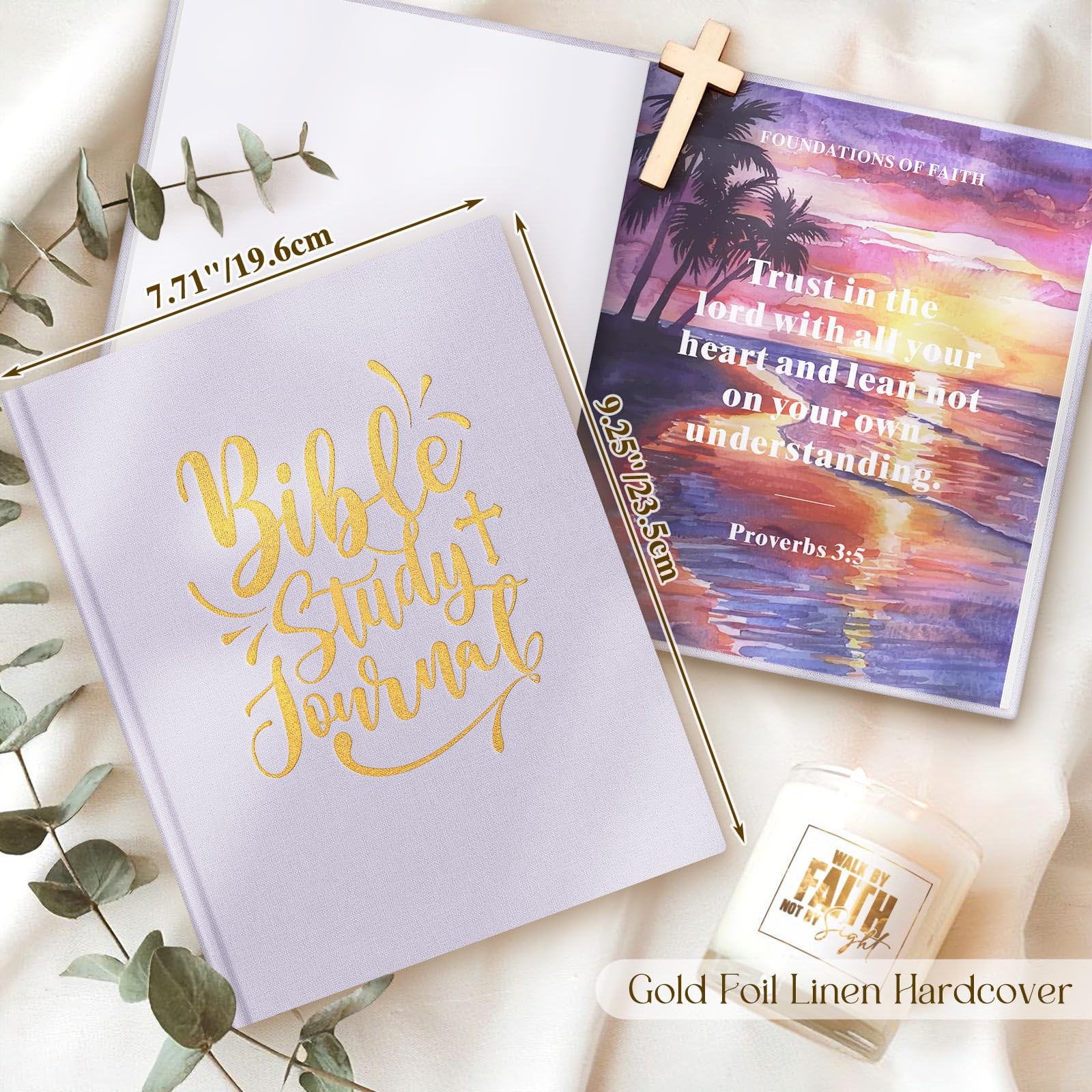 Lanpn Bible Study Guide Journals for Women with Tabs & Highlighters, Purple