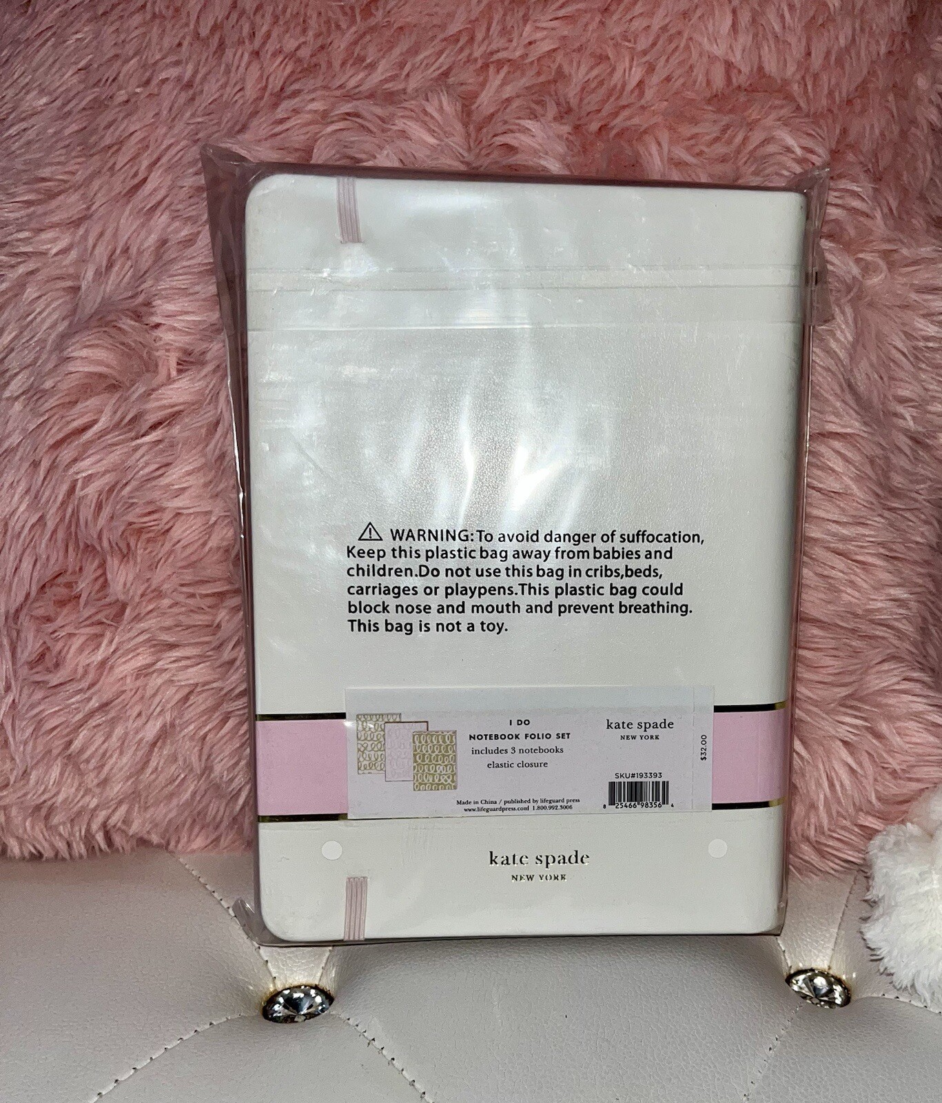 NEW Kate Spade Bridal “I Do” Pink White Gold Notebook Folio Set w/3 Notebooks