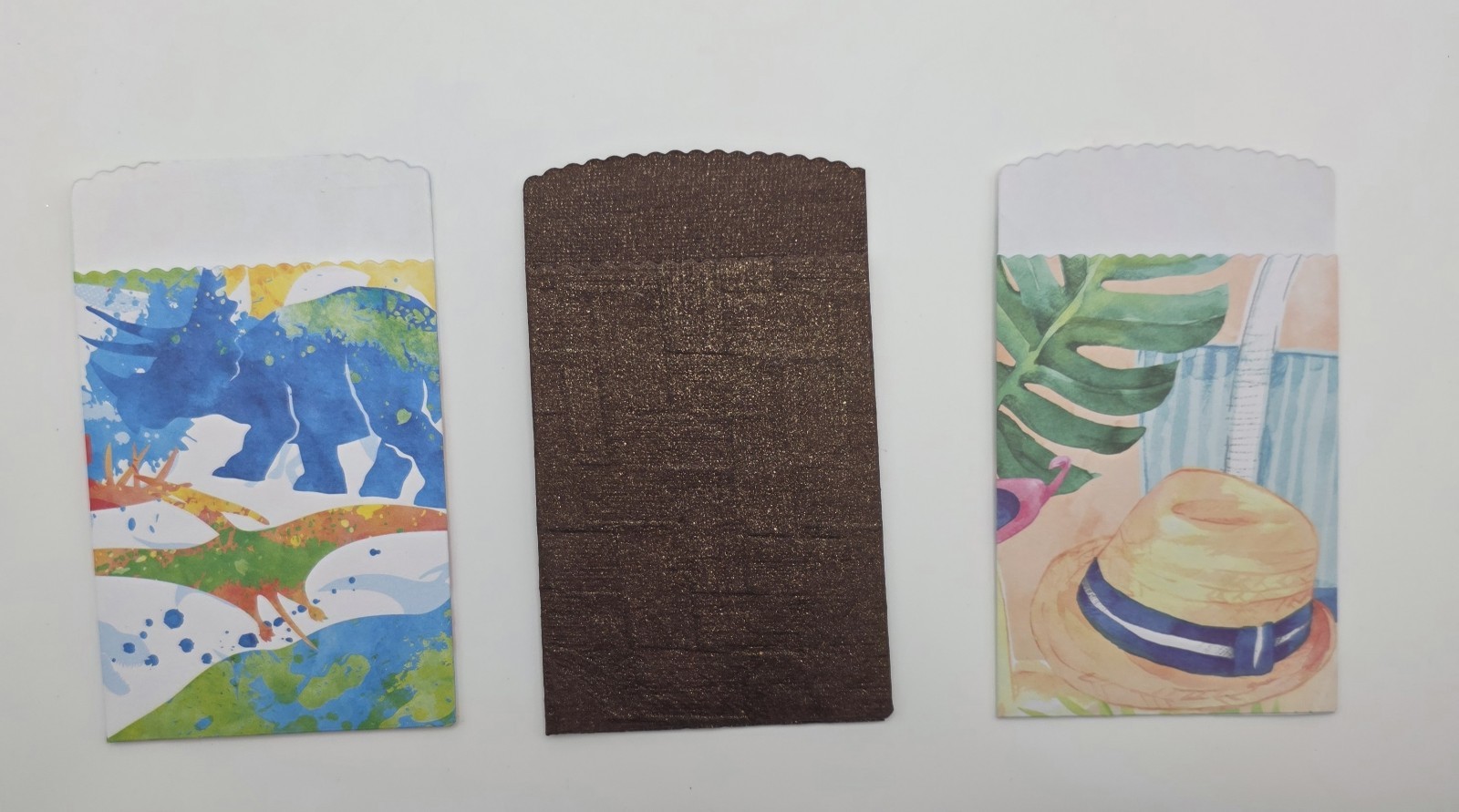 7 Handmade Scrapbook Paper Junk Journal Pockets | Mixed Ephemera Tuck Spot Lot