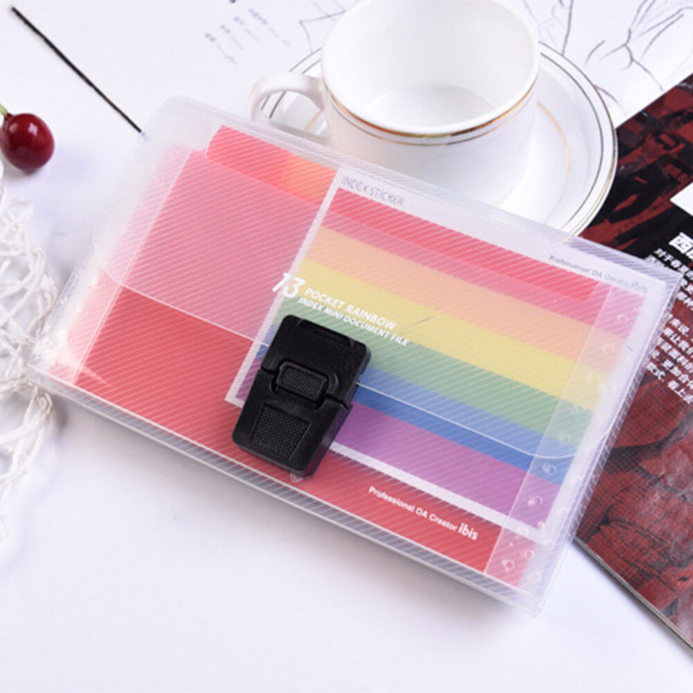 13 Pockets Folders Documents A4 Letter Size File Organizer Expanding Paper Clip