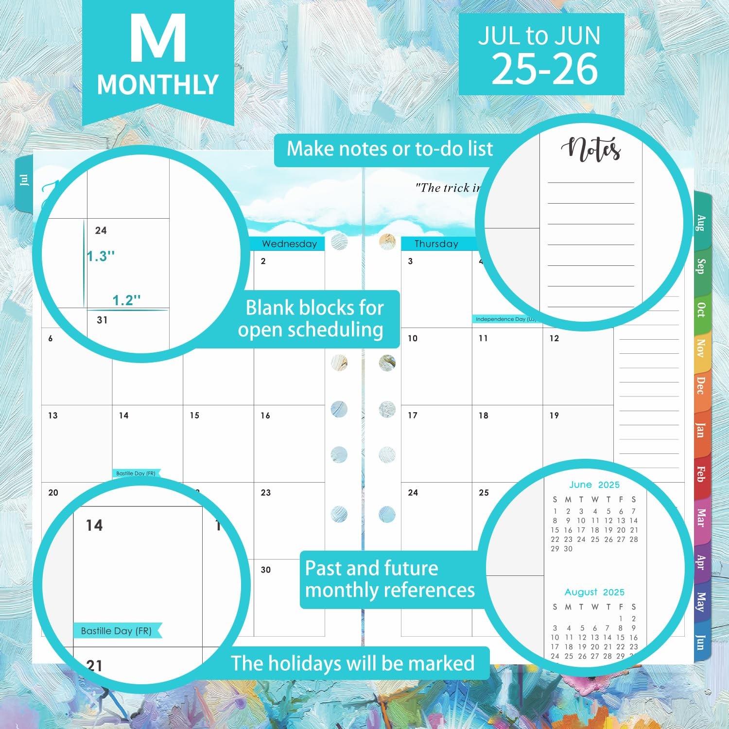 2025-2026 Planner Refills – Planner Inserts with 7-Hole Punched, 5-1/2″ x 8-1…