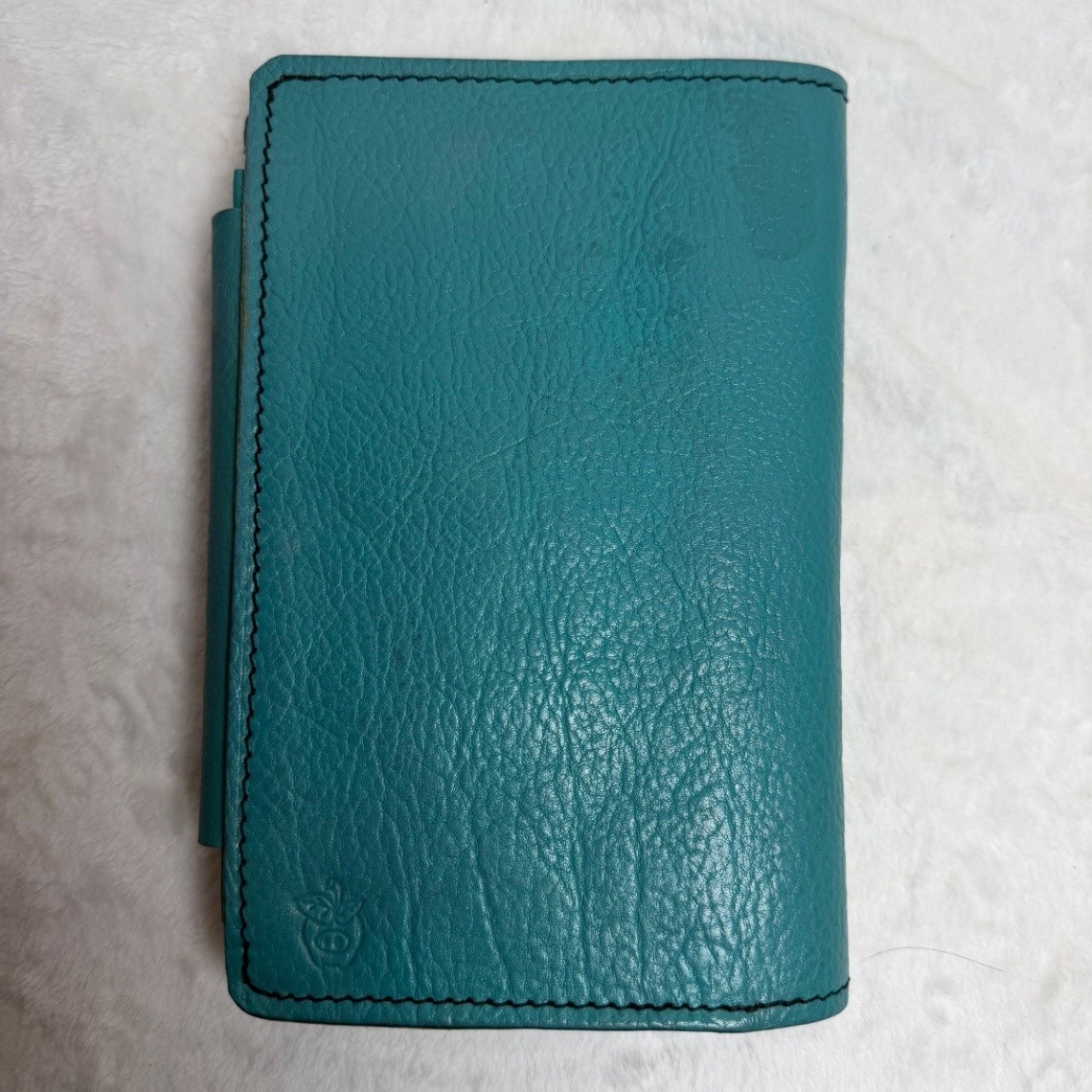 Apple Pig Teal Handcrafted Leather Travelers Notebook Teal Green A5 Journal