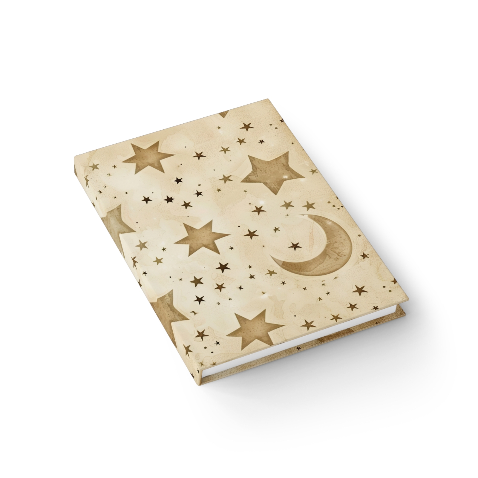 Vintage Moon and Stars Pattern – Hardcover Ruled Line Notebook – Dream Journal