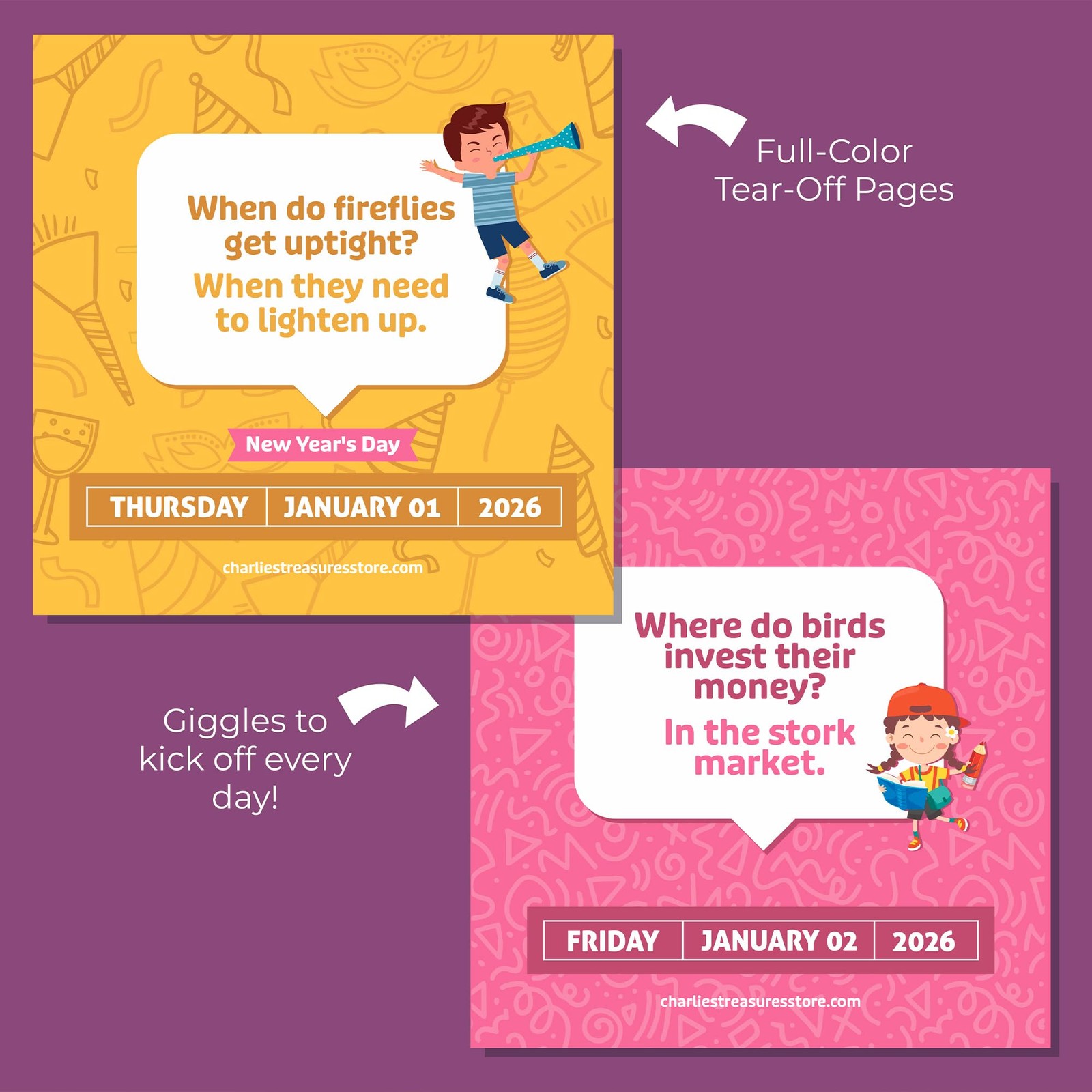 2026 Daily Kids Joke Calendar | Fun Lunchbox Notes For Kids, 2026