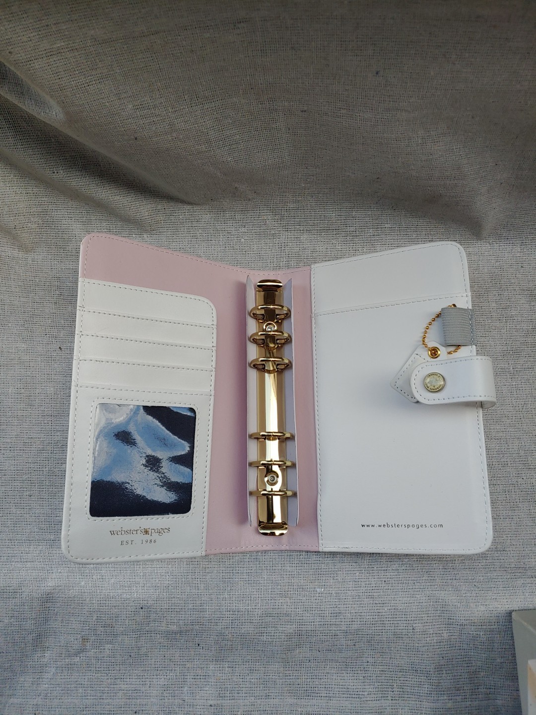NIB Webster’s Pages Small Planner Spiral Notebook, White Floral, No Calendar