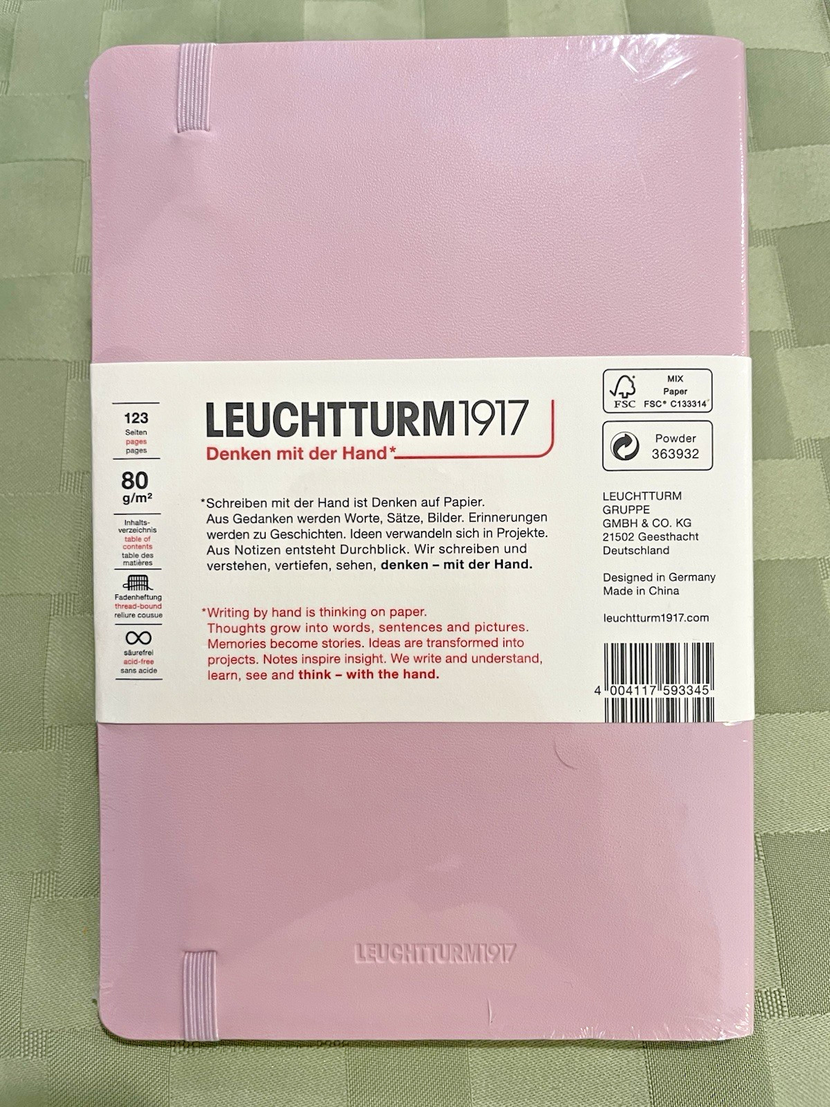 LEUCHTTURM1917 B6 Pink Softcover Plain Paper Notebook